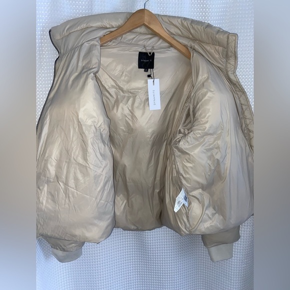 Women’s Dynamite NWT Beige Grey Quilted puffer Jacket‎ size Large - Picture 6 of 13